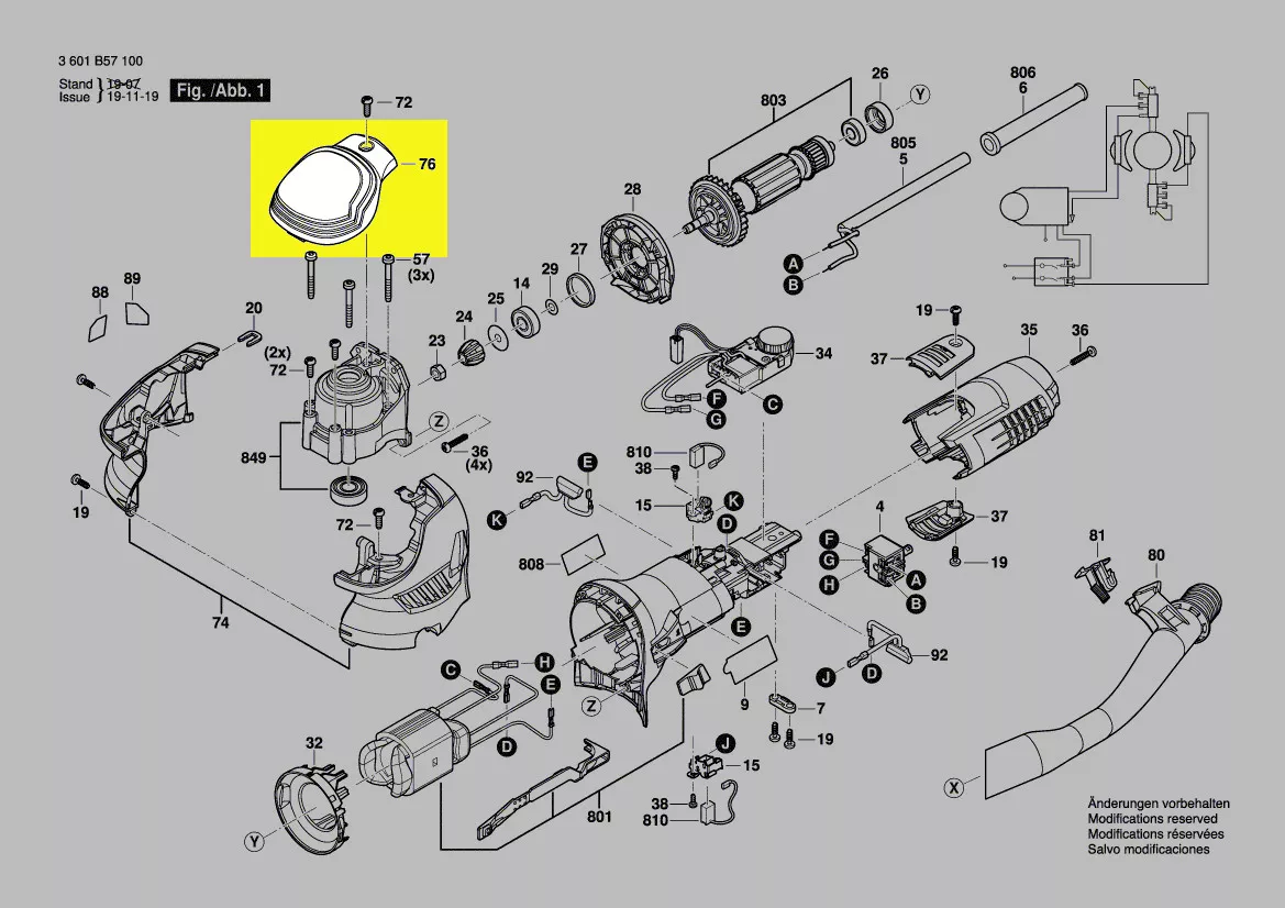 Poignée réf. 2 602 026 214 Bosch